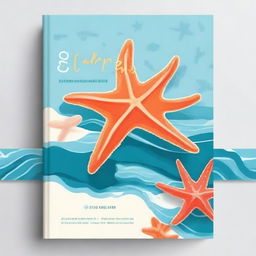 Create a book cover featuring starfish