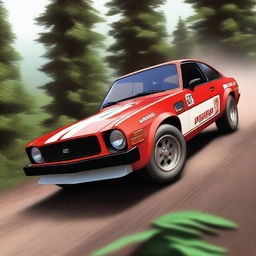 A World Rally Championship (WRC) inspired Chevy Vega, designed with rally racing modifications