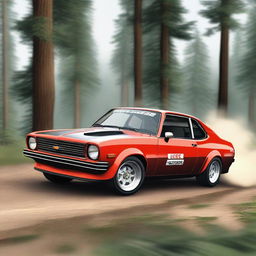 A World Rally Championship (WRC) inspired Chevy Vega, designed with rally racing modifications