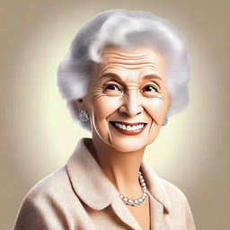 Create an image of an attractive elderly woman