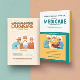 Create a book cover and back cover for a book about Medicare titled 'MEDICARE 1,2,3: Tu guía - Todo lo que hay que saber para un retiro digno siendo hispano en los Estados Unidos'