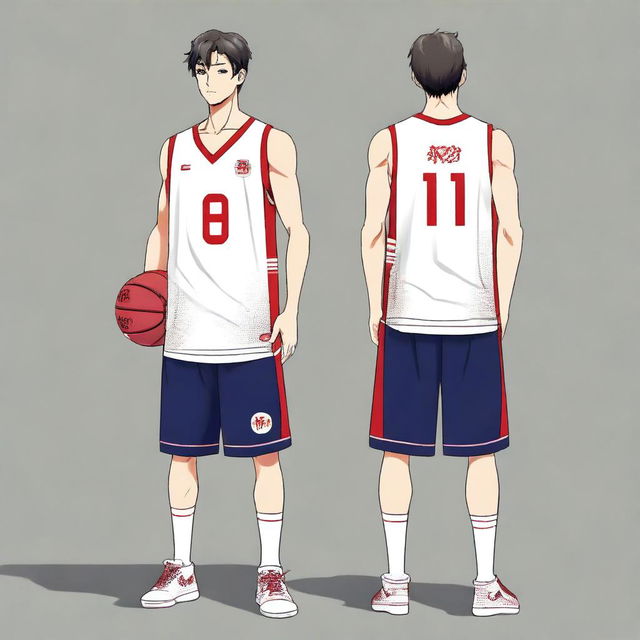 A basketball uniform inspired by the design of the Japanese football jersey