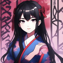 A Chinese yandere girl in an anime style