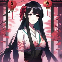 A Chinese yandere girl in an anime style