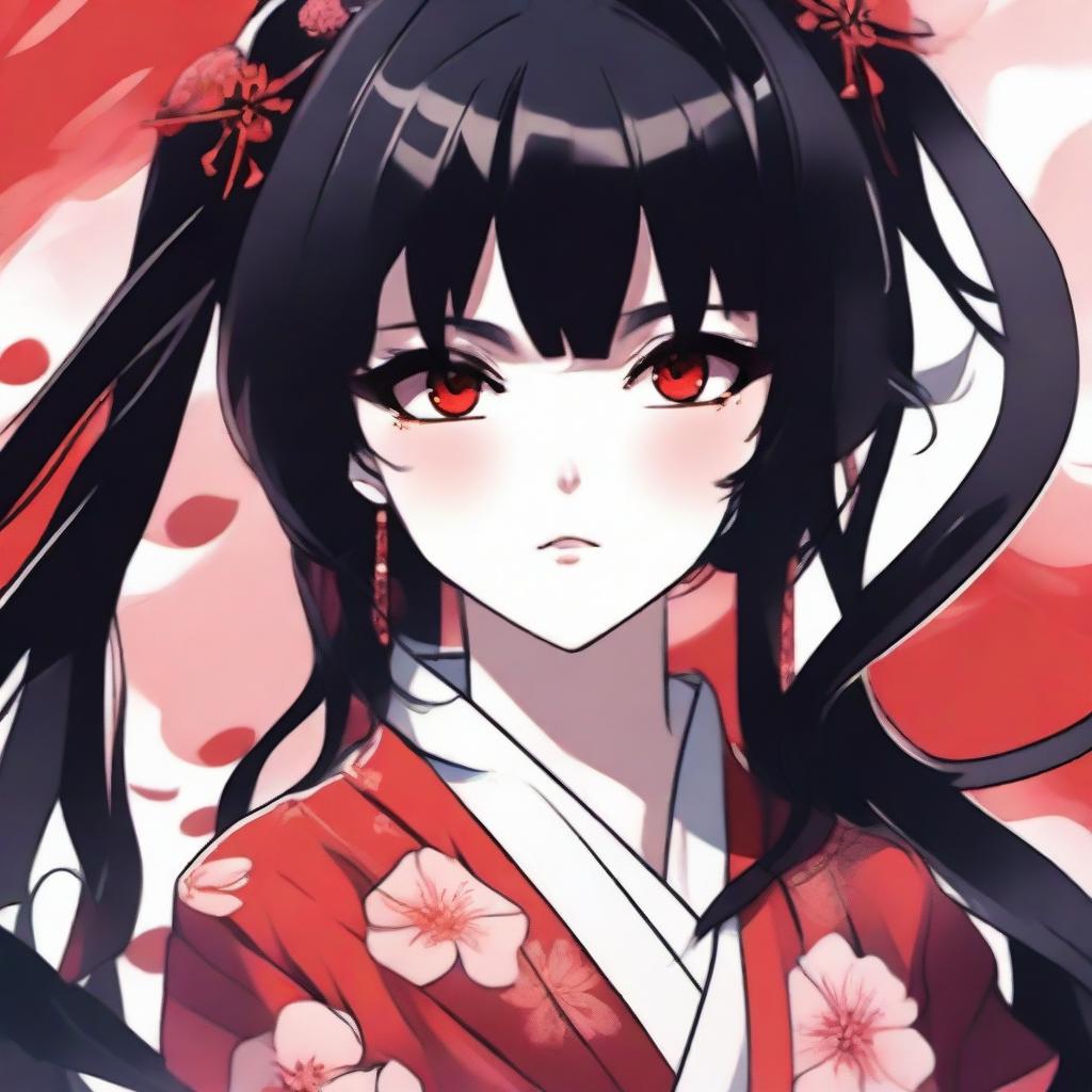 A Chinese yandere girl in an anime style