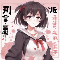 A cover for a Yandere-themed anime book, featuring a cute yandere girl