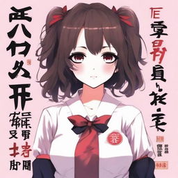 A cover for a Yandere-themed anime book, featuring a cute yandere girl