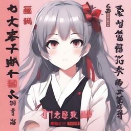 A cover for a Yandere-themed anime book, featuring a cute yandere girl