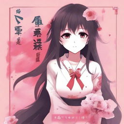 Create an anime book cover for a yandere-themed story