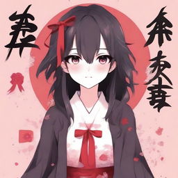 Create an anime book cover for a yandere-themed story