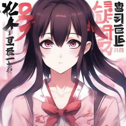 Create an anime book cover for a yandere-themed story