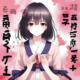 Create an anime book cover for a yandere-themed story