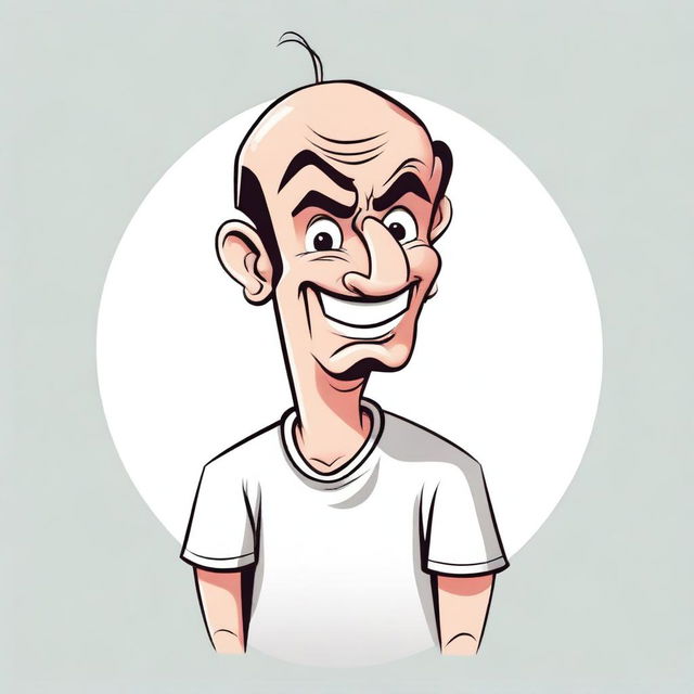 Create an illustration of a man with a noticeable bump on his head