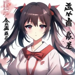 An anime book cover featuring a cute yandere girl