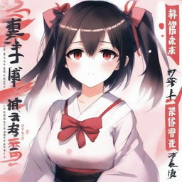 An anime book cover featuring a cute yandere girl