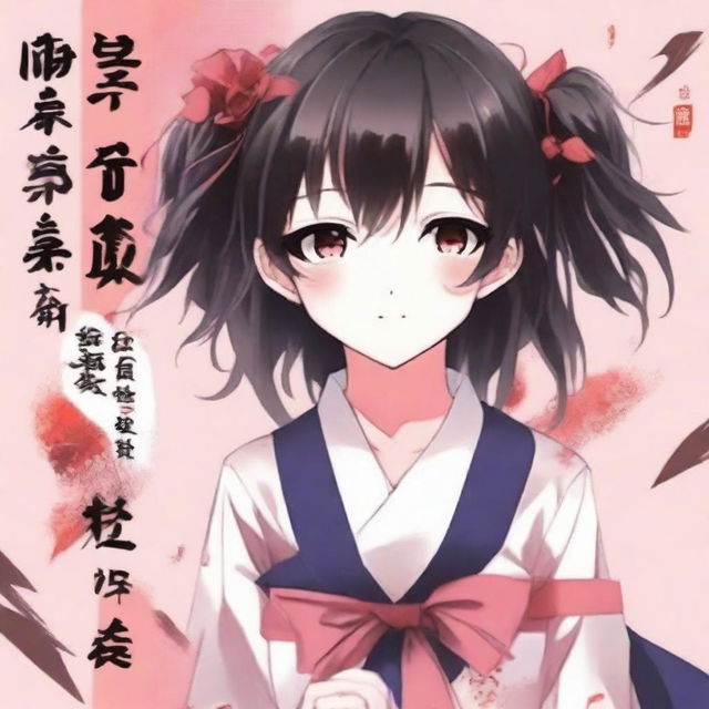 An anime book cover featuring a cute yandere girl