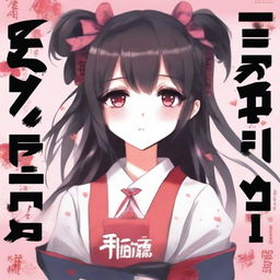 An anime book cover featuring a cute yandere girl