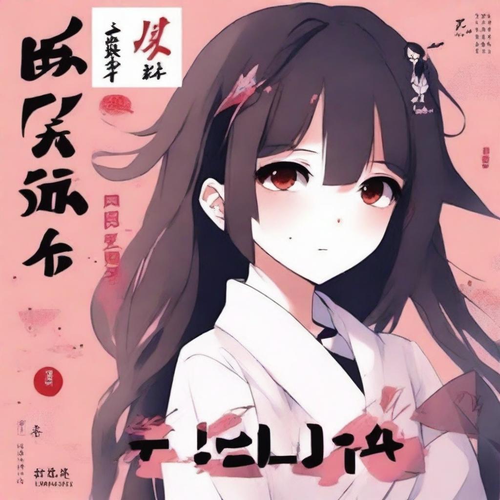 An anime book cover featuring a cute yandere girl