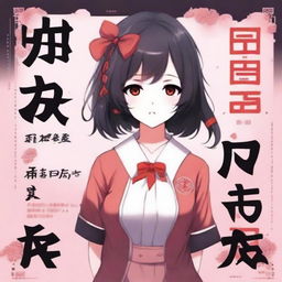 An anime book cover featuring a cute yandere girl