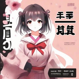 Create an anime book cover featuring a cute yandere girl