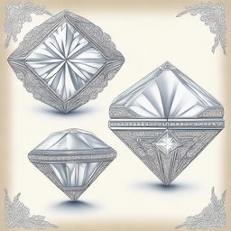 A detailed illustration of vintage diamonds