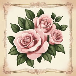 Create a design for the title 'Roses of the Past'