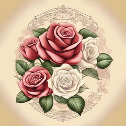 Create a design for the title 'Roses of the Past'