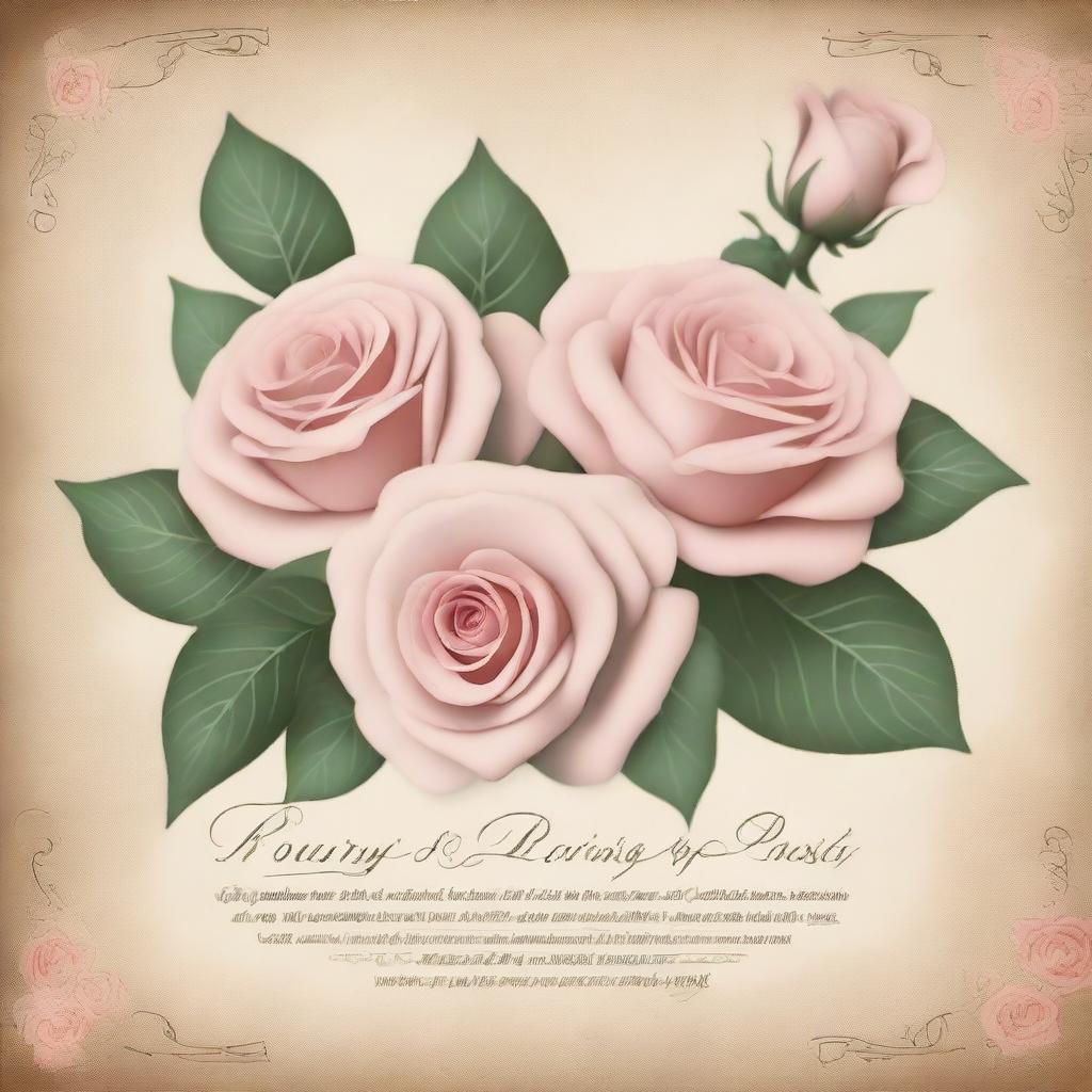 Create a design featuring the phrase 'Roses of the Past'