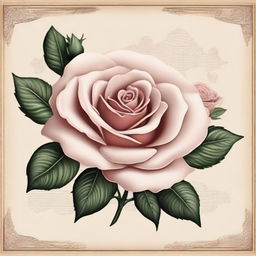 Create a design featuring the phrase 'Roses of the Past'