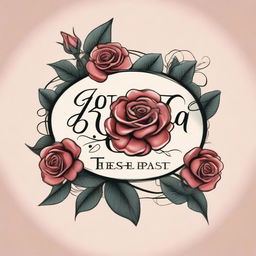 Create a calligraphy design for the title 'Roses of the Past'