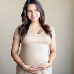 A pregnant young woman in her early twenties