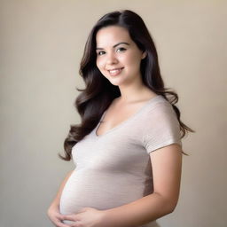 A pregnant young woman in her early twenties