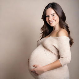 A pregnant young woman in her early twenties