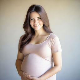 A pregnant young woman in her early twenties