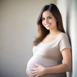 A pregnant young woman in her early twenties