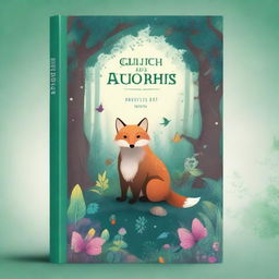 Create a captivating book cover featuring an enchanting forest with mystical creatures