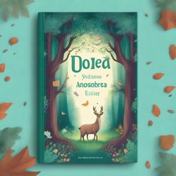 Create a captivating book cover featuring an enchanting forest with mystical creatures