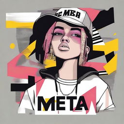 Create a clothing design featuring the words 'meta randa'