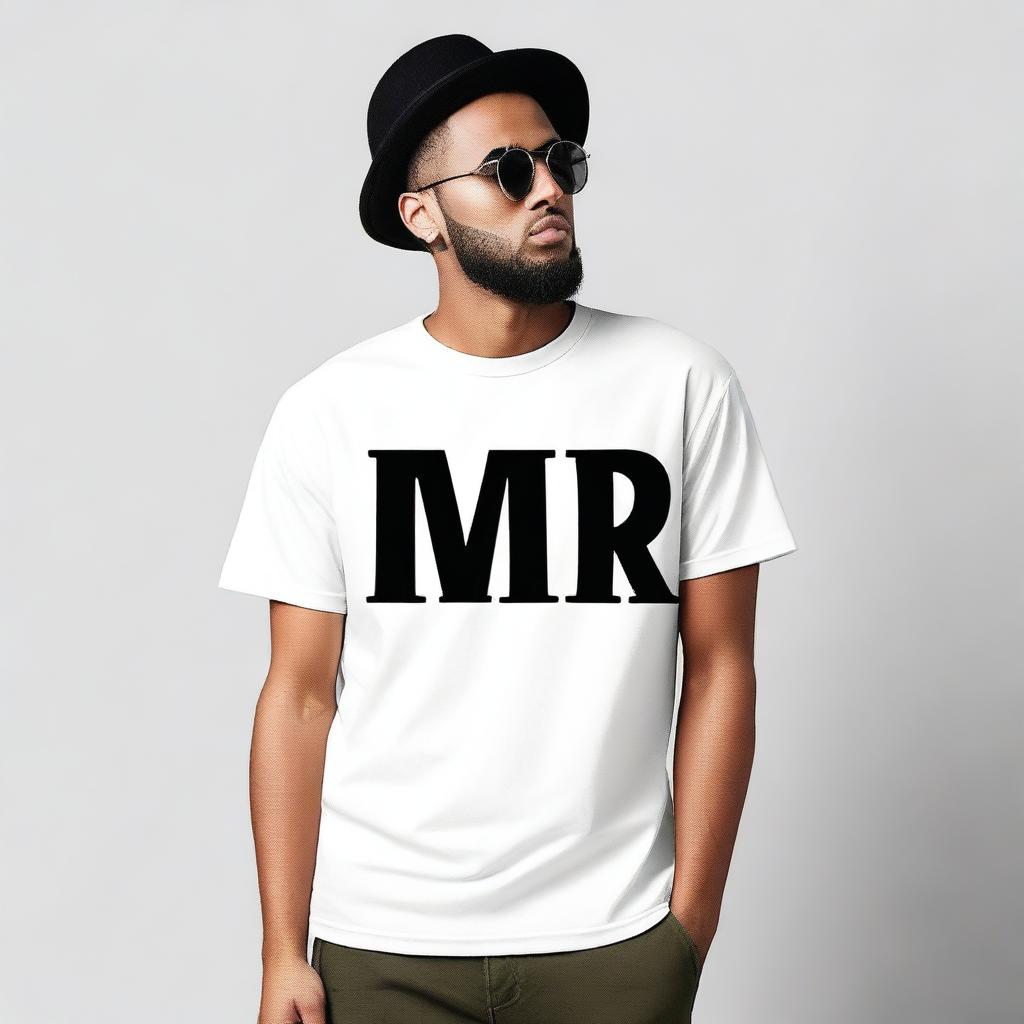 Create a clothing design featuring the word 'Mr' prominently