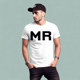 Create a t-shirt design featuring the word 'MR'