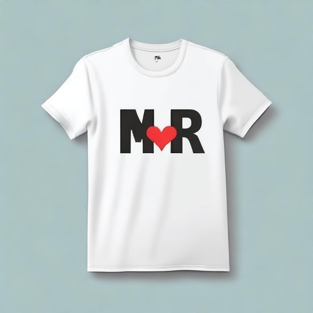 Create a t-shirt design featuring the word 'MR'