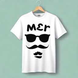 Create a t-shirt design based on the provided image featuring the text 'MR'