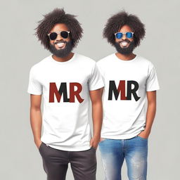 Create a t-shirt design based on the provided image featuring the text 'MR'