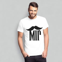 Create a t-shirt design based on the provided image featuring the text 'MR'