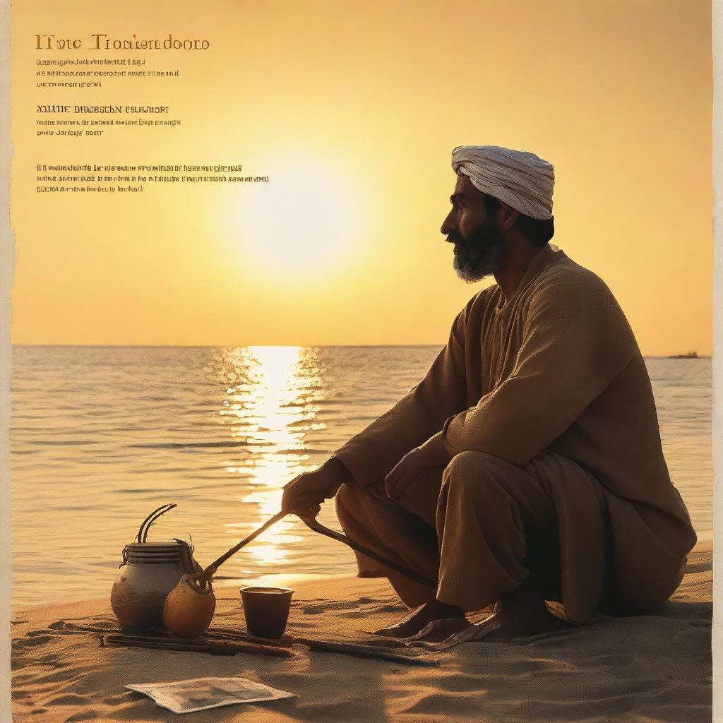 A short film poster featuring an Iranian fisherman who paints after fishing