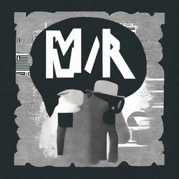 A stylish clothing design featuring the text 'MR'