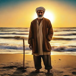 A short film poster featuring an Iranian fisherman who is also a painter