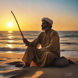 A short film poster featuring an Iranian fisherman who is also a painter