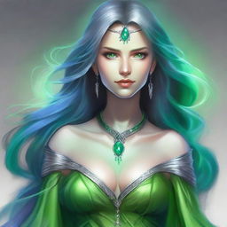 Create a portrait of a woman from a Dungeons & Dragons fantasy world