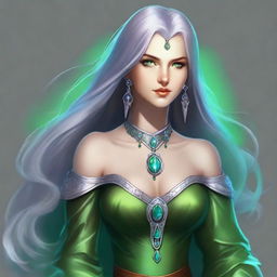 Create a portrait of a woman from a Dungeons & Dragons fantasy world